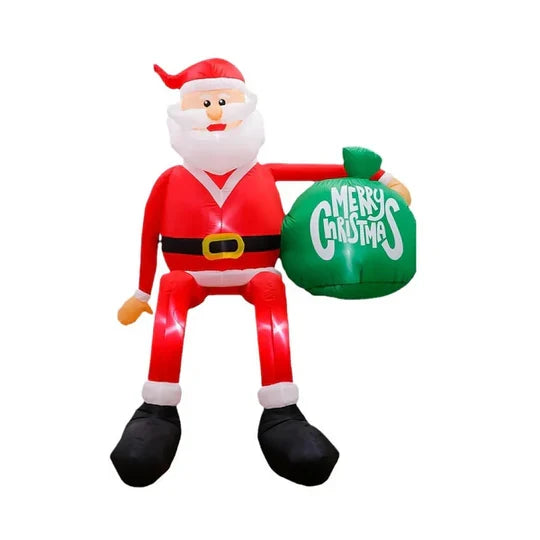 Inflatable Christmas Decoration 8-Foot LED Climbing Santa