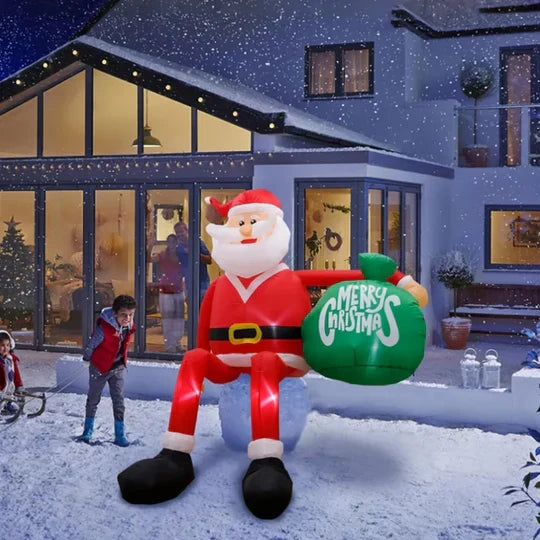 Inflatable Christmas Decoration 8-Foot LED Climbing Santa