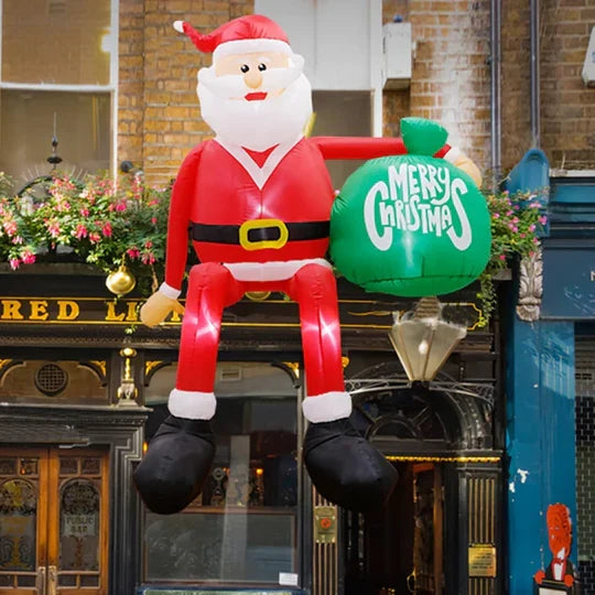 Inflatable Christmas Decoration 8-Foot LED Climbing Santa