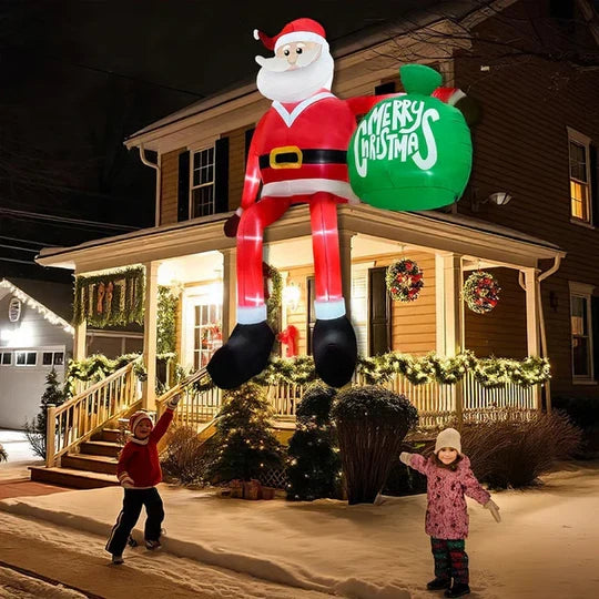 Inflatable Christmas Decoration 8-Foot LED Climbing Santa