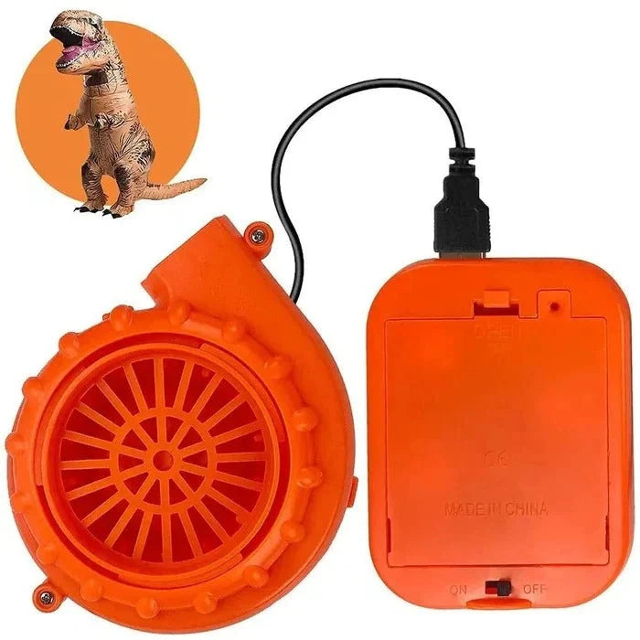 Inflatable Dinosaur Costume Battery-Powered Clear Viewing Panel With Gloves