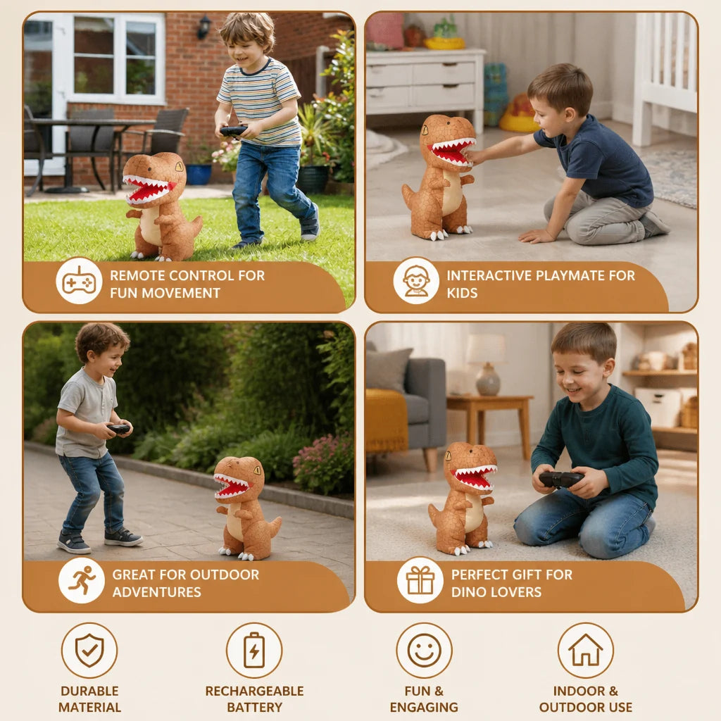 Inflatable Dinosaur Toy Remote-Controlled With Air Pump Included