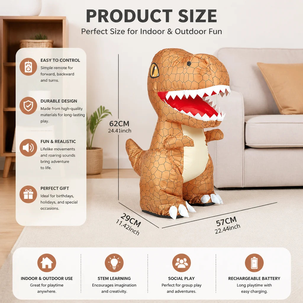 Inflatable Dinosaur Toy Remote-Controlled With Air Pump Included