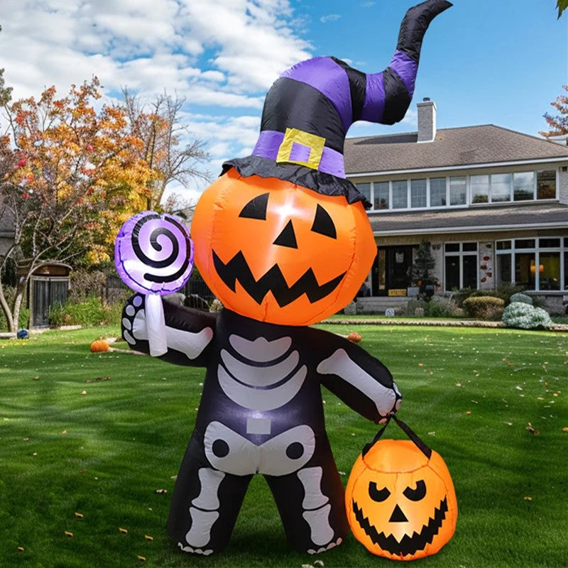 Inflatable Halloween Decoration Skeleton Pumpkin LED Lights