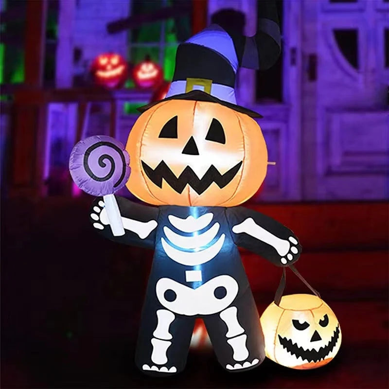 Inflatable Halloween Decoration Skeleton Pumpkin LED Lights