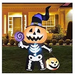 Inflatable Halloween Decoration Skeleton Pumpkin LED Lights