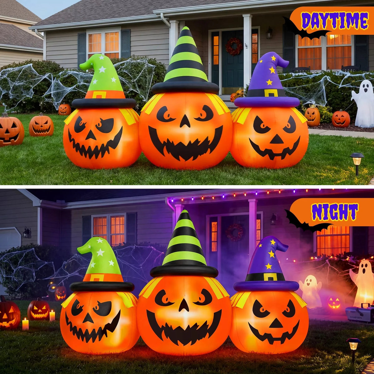 Inflatable Pumpkin Built In Blower & LED Lights Weather-Resistant