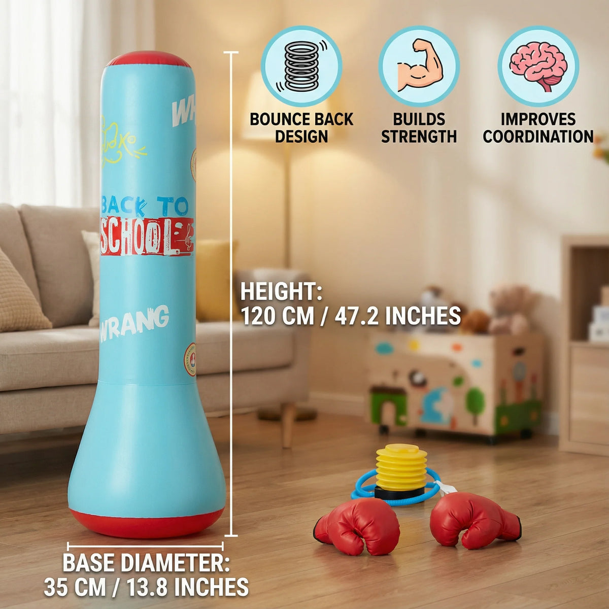 Inflatable Punching Bag Self-Righting Water-Filled Base