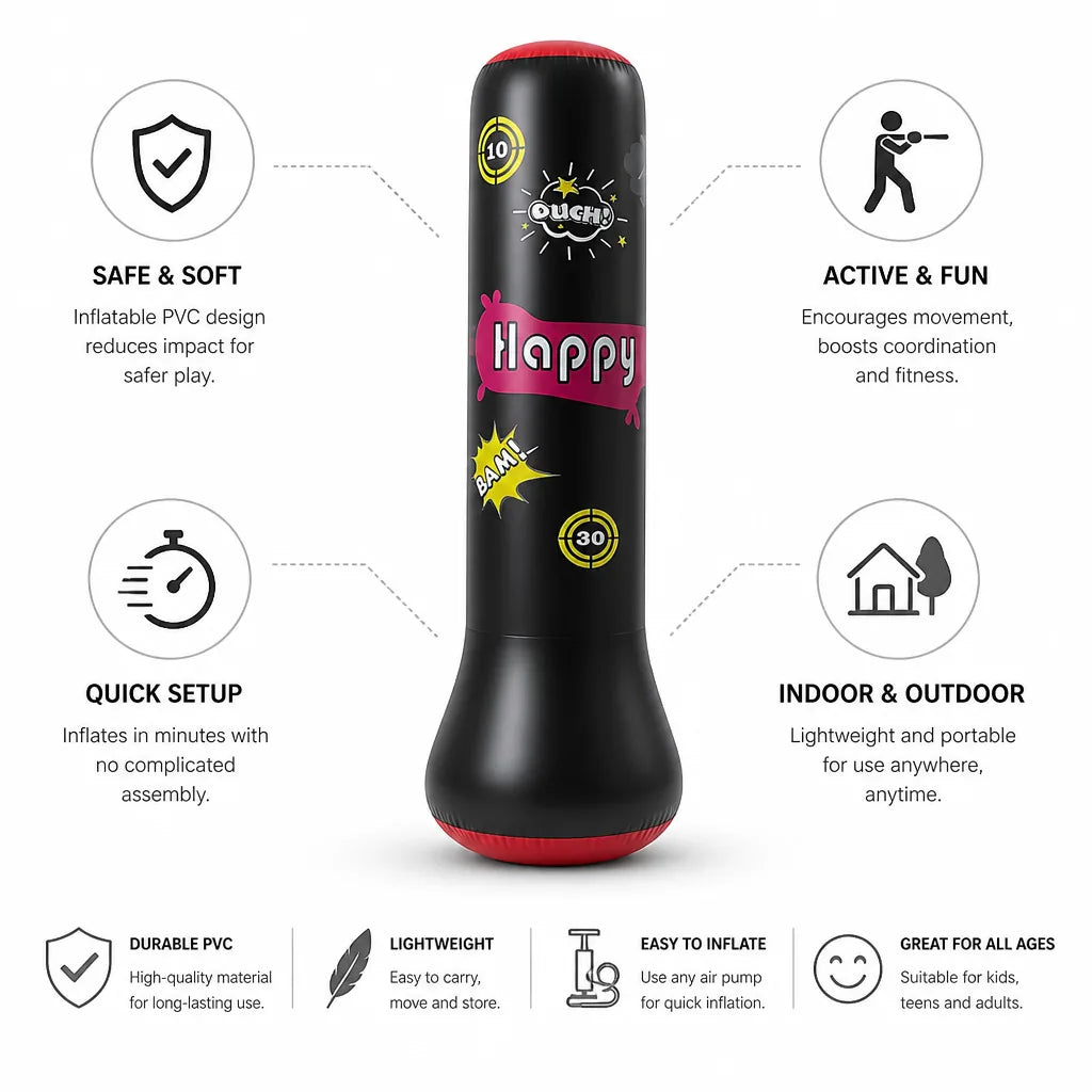 Inflatable Punching Bag Soft PVC Portable Design