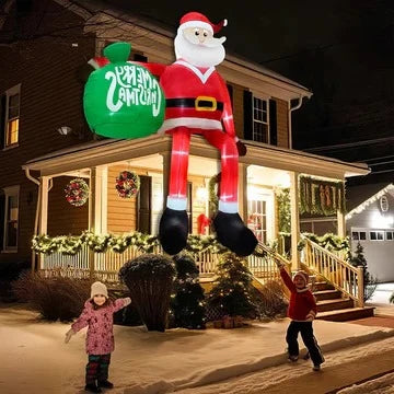 Inflatable Santa Decoration 8-Foot Climbing Design LED Lights