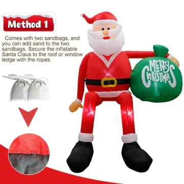 Inflatable Santa Decoration 8-Foot Climbing Design LED Lights