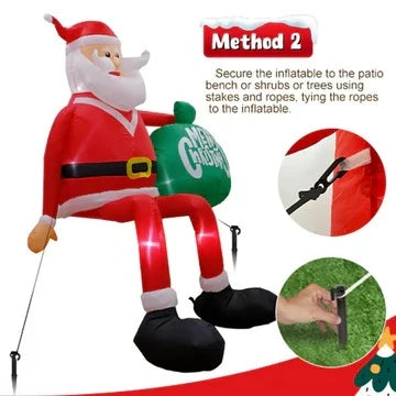 Inflatable Santa Decoration 8-Foot Climbing Design LED Lights