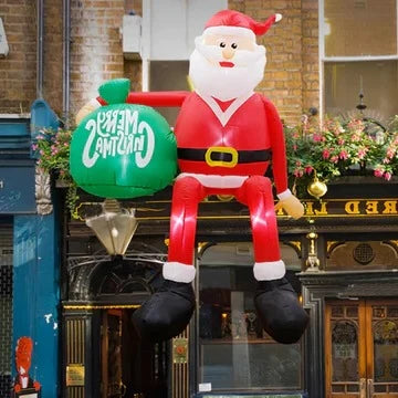 Inflatable Santa Decoration 8-Foot Climbing Design LED Lights
