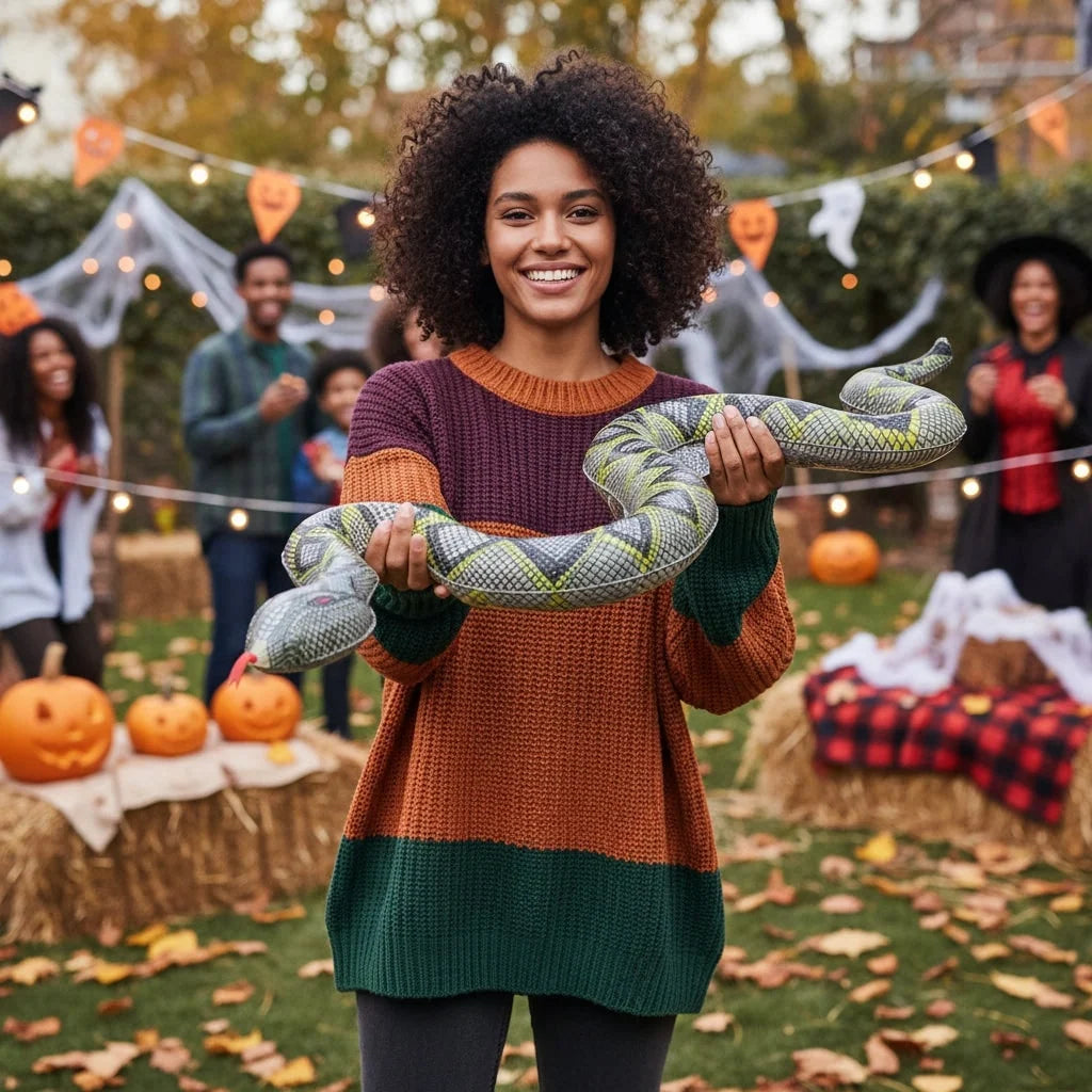 Inflatable Snake Decoration Realistic Scales Indoor & Outdoor Halloween Decor