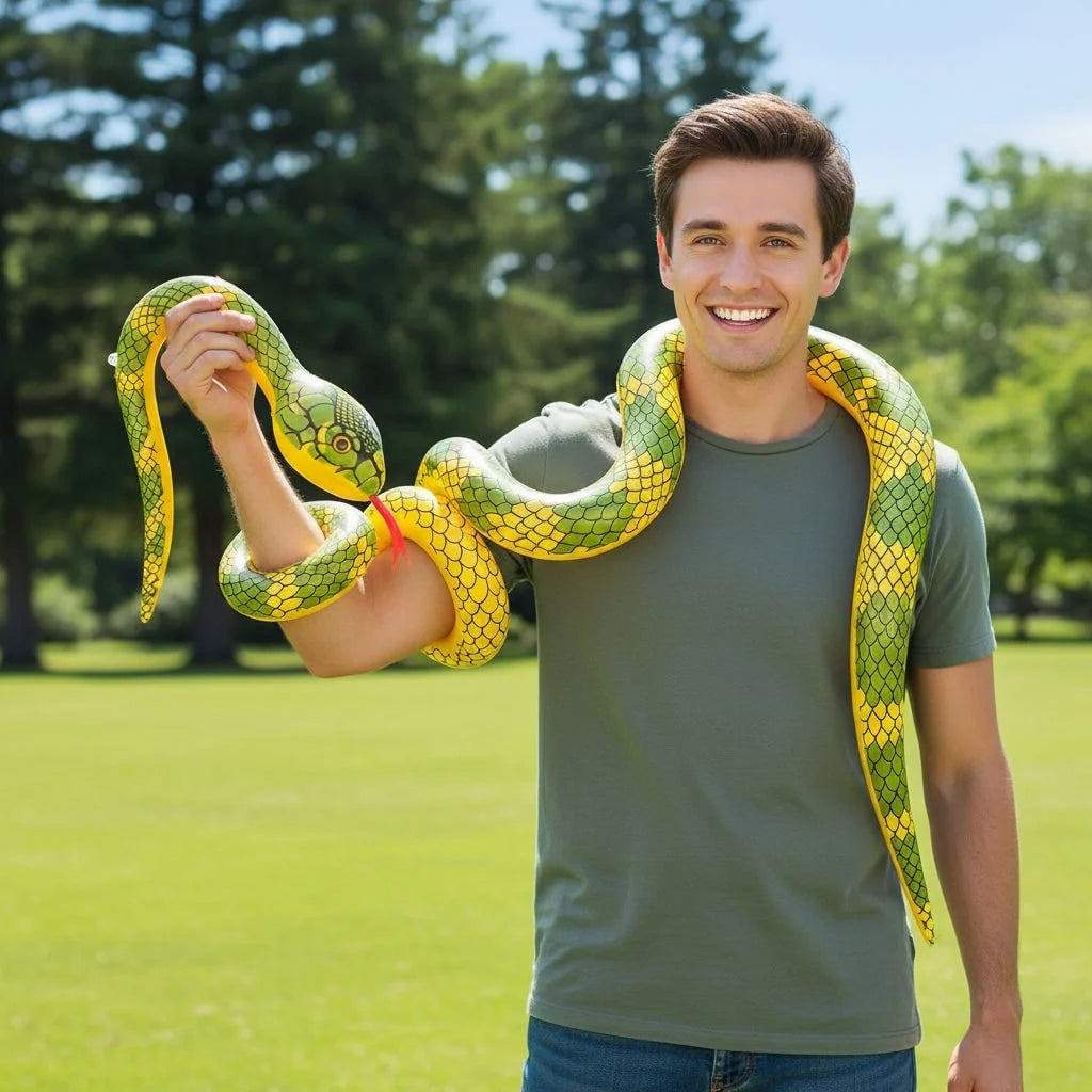 Inflatable Snake Decoration Realistic Scales Indoor & Outdoor Halloween Decor