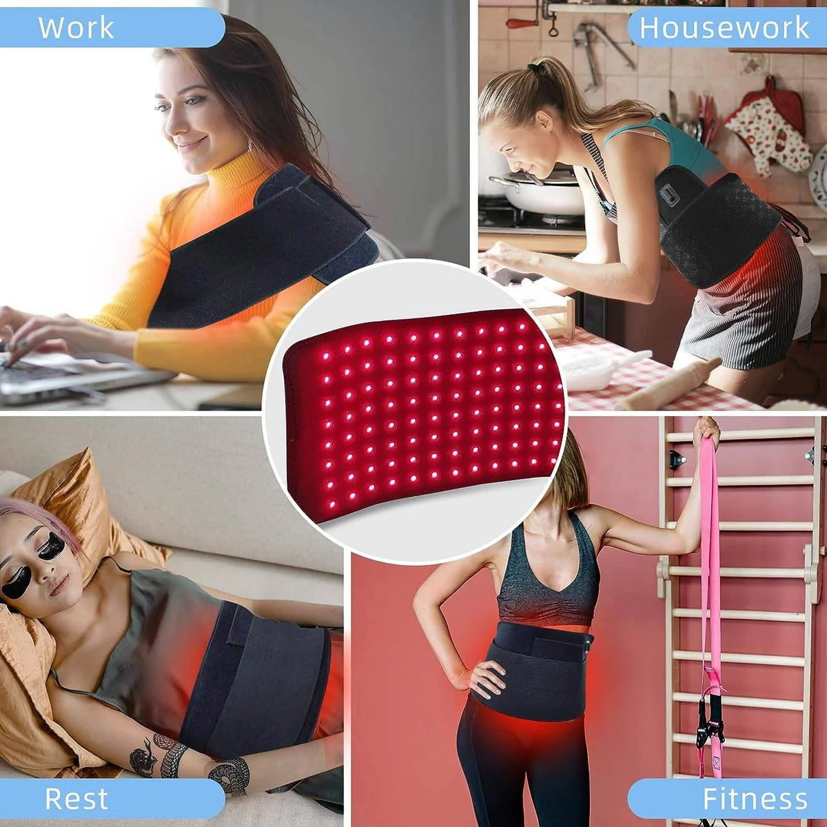 Infrared Therapy Wrap Dual Red & Near-IR Adjustable Cotton Strap