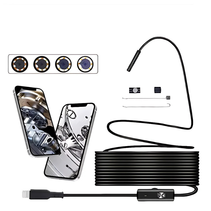 Inspection Camera USB Waterproof 8mm Head & Semi-Rigid Cable