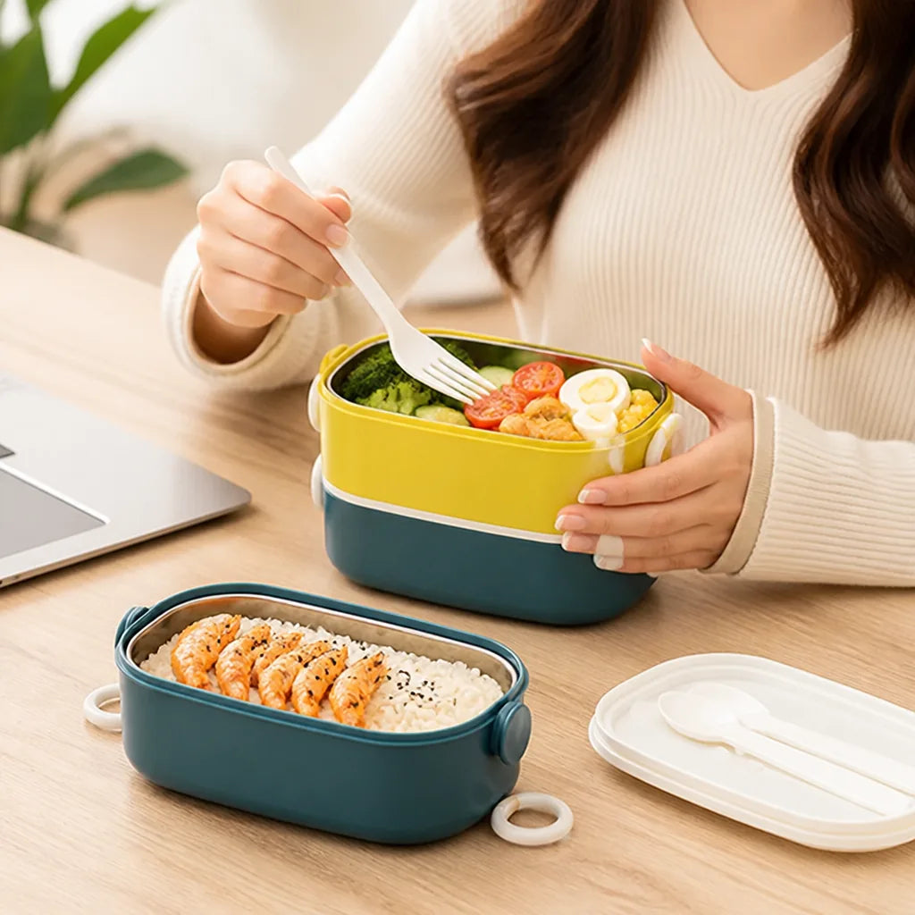 Insulated Food Container Double-Walled Divided Leak-Proof
