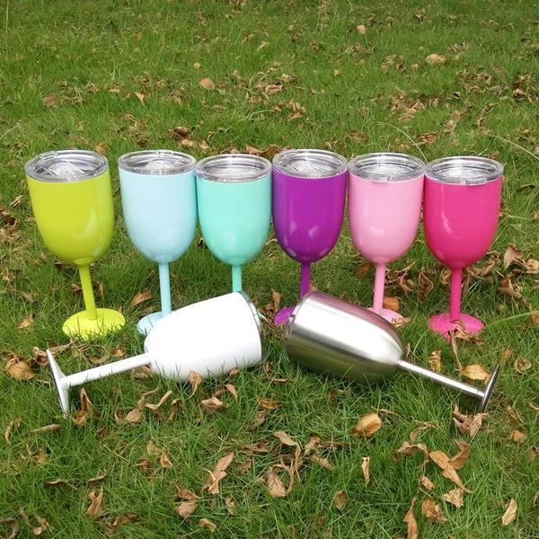 Insulated Wine Cup Double-Wall Stainless Steel & Leak-Resistant Lid