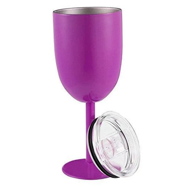 Insulated Wine Cup Double-Wall Stainless Steel & Leak-Resistant Lid
