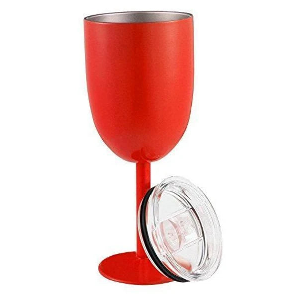 Insulated Wine Cup Double-Wall Stainless Steel & Leak-Resistant Lid