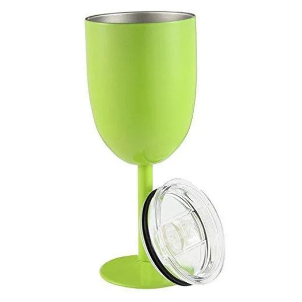 Insulated Wine Cup Double-Wall Stainless Steel & Leak-Resistant Lid