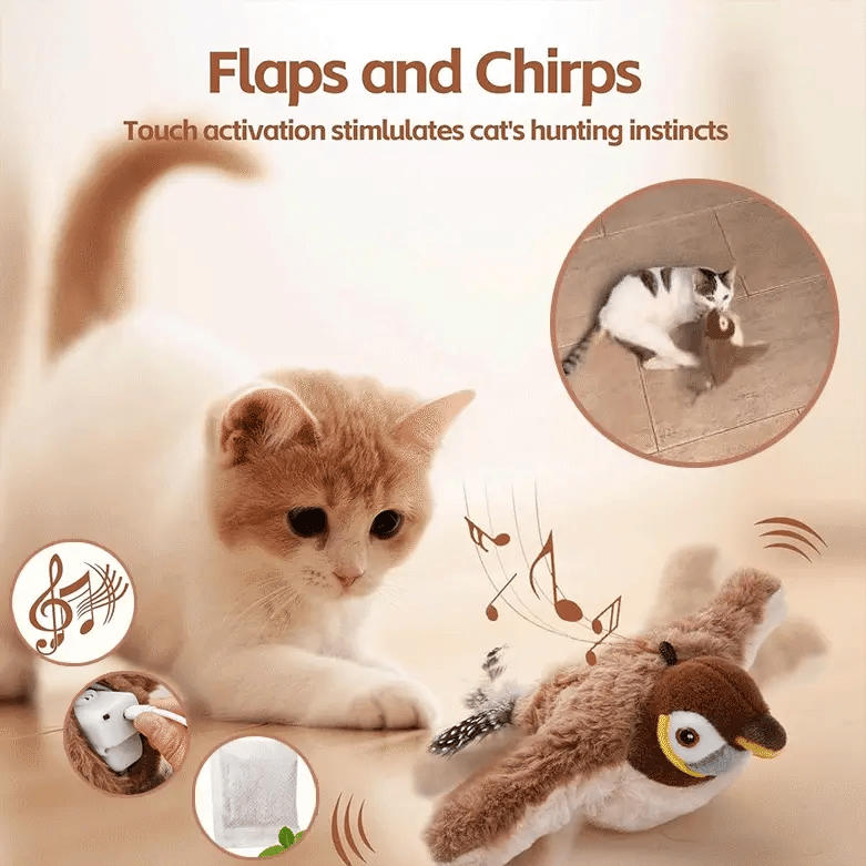 Interactive Cat Toy Motion-Activated Plush USB Rechargeable