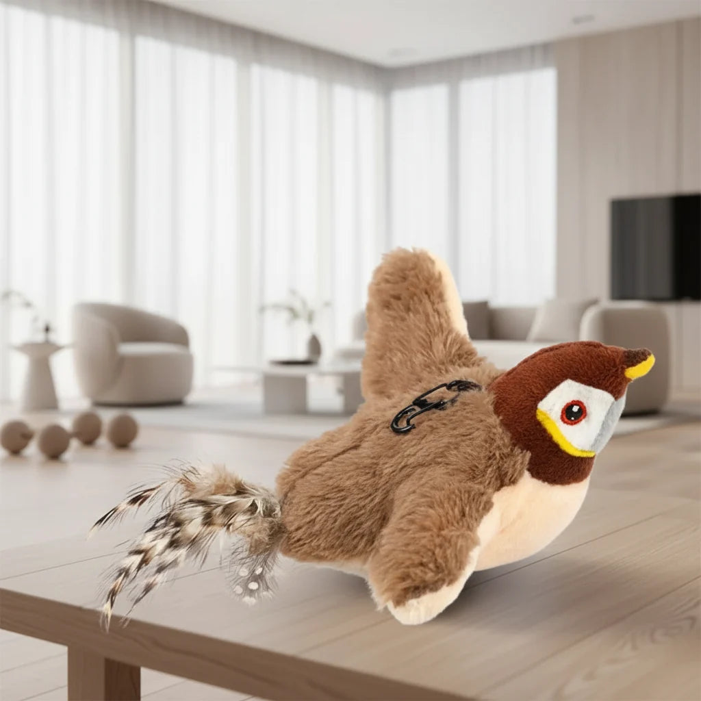 Interactive Plush Cat Toy Touch-Activated USB Rechargeable