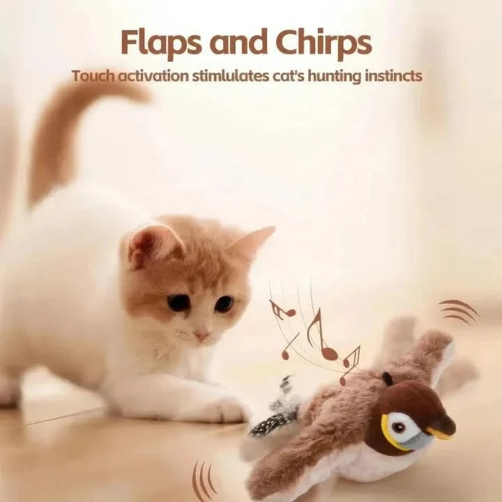 Interactive Plush Cat Toy Touch-Activated USB Rechargeable