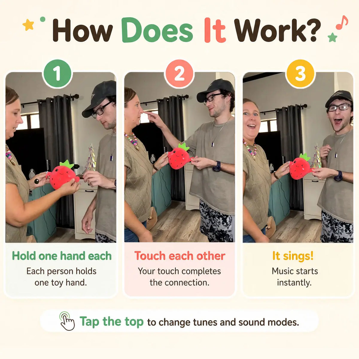 Interactive Plush Toy Two-Player Cooperative Sound & Light