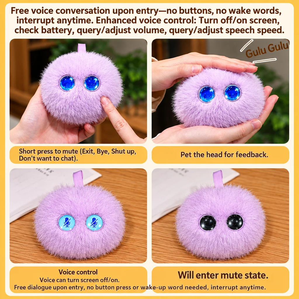 Interactive Plush Toy Voice Chat Touch-Responsive Rechargeable