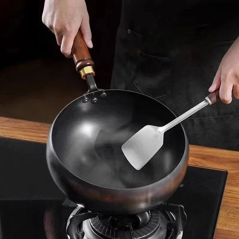 Iron Pan Hand-Forged Deep Uncoated Surface