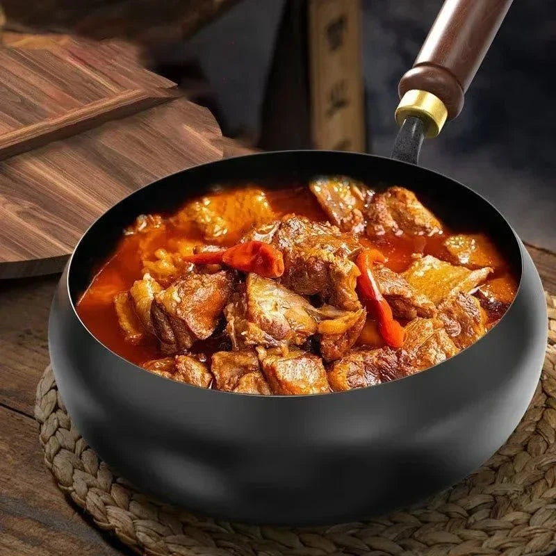 Iron Pan Hand-Forged Deep Uncoated Surface