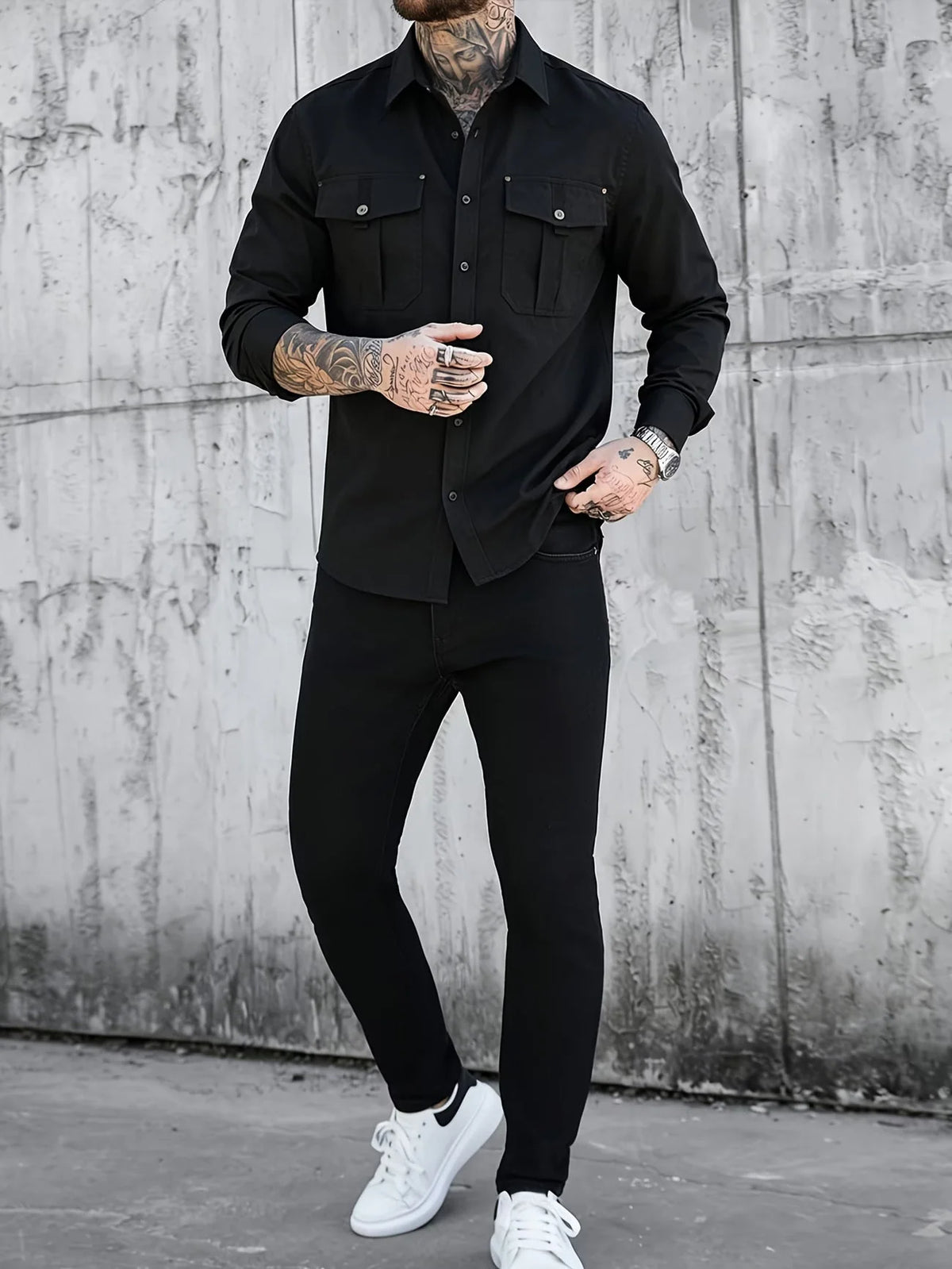 Jacket Lightweight Button-Up Plaid Lining Functional Pockets