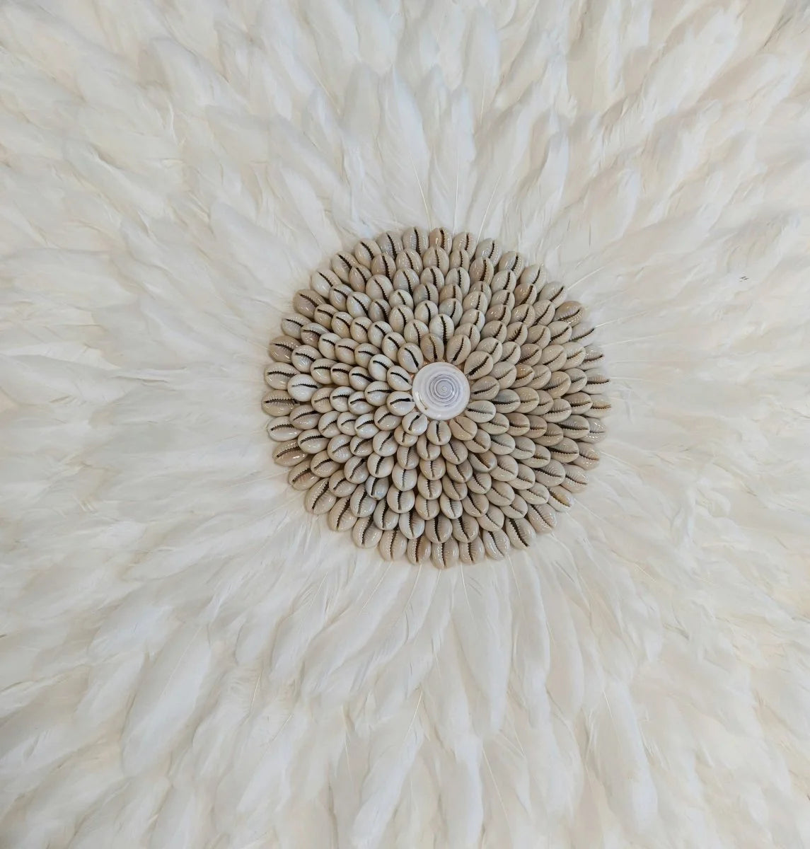 Juju Hat Wall Decor Handcrafted Feather & Shell Accents