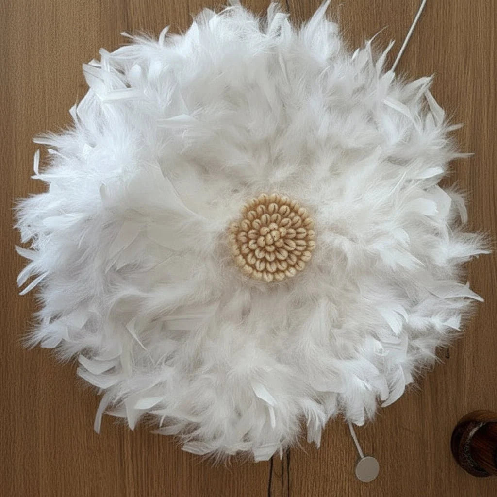 Juju Hat Wall Decor Handcrafted Feather & Shell Accents