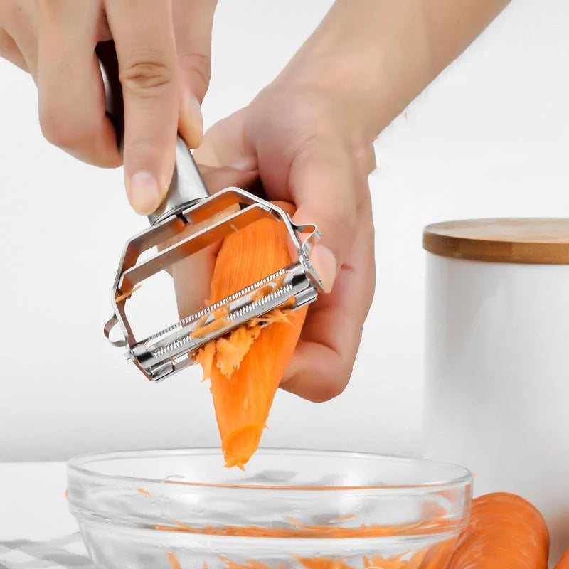 Julienne Peeler Stainless Steel Blade Non-Slip Handle With Protective Cap