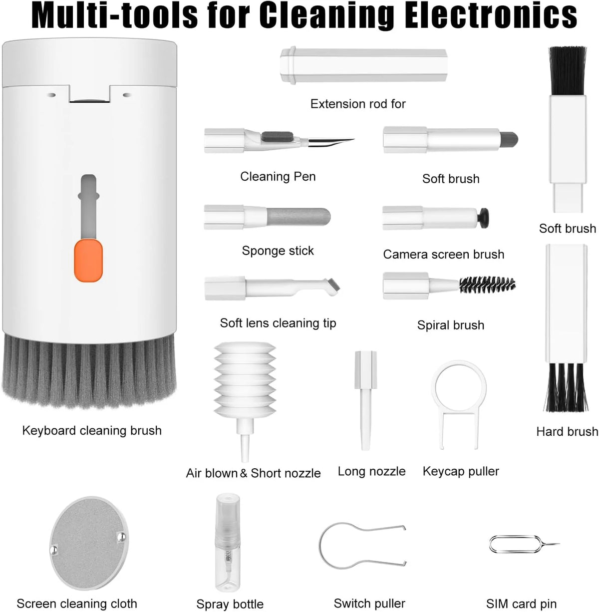 Keyboard & Earbud Cleaning Kit Air Blower 20-Piece
