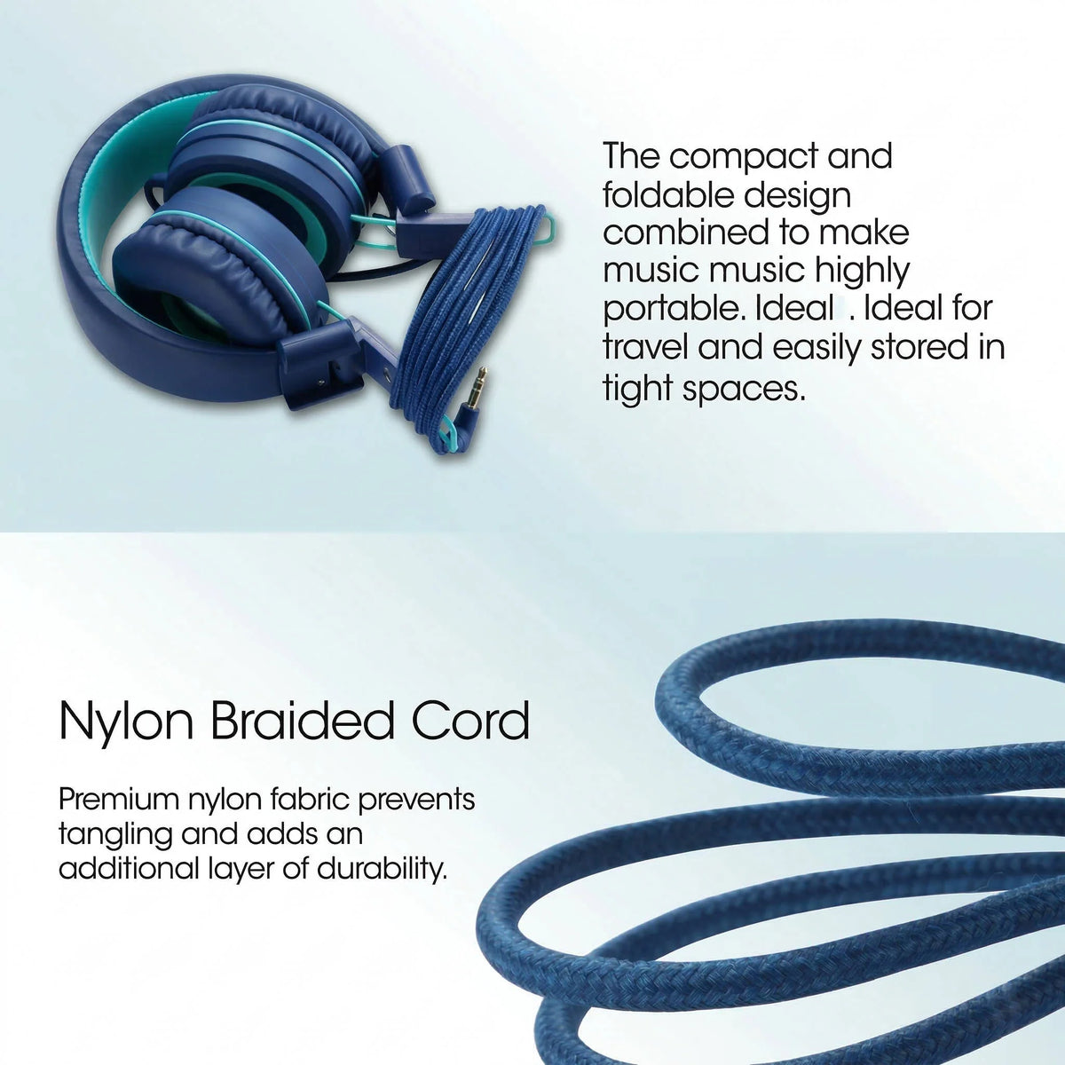 Kids Headphones Foldable Adjustable Fit 93 dB Volume Limit