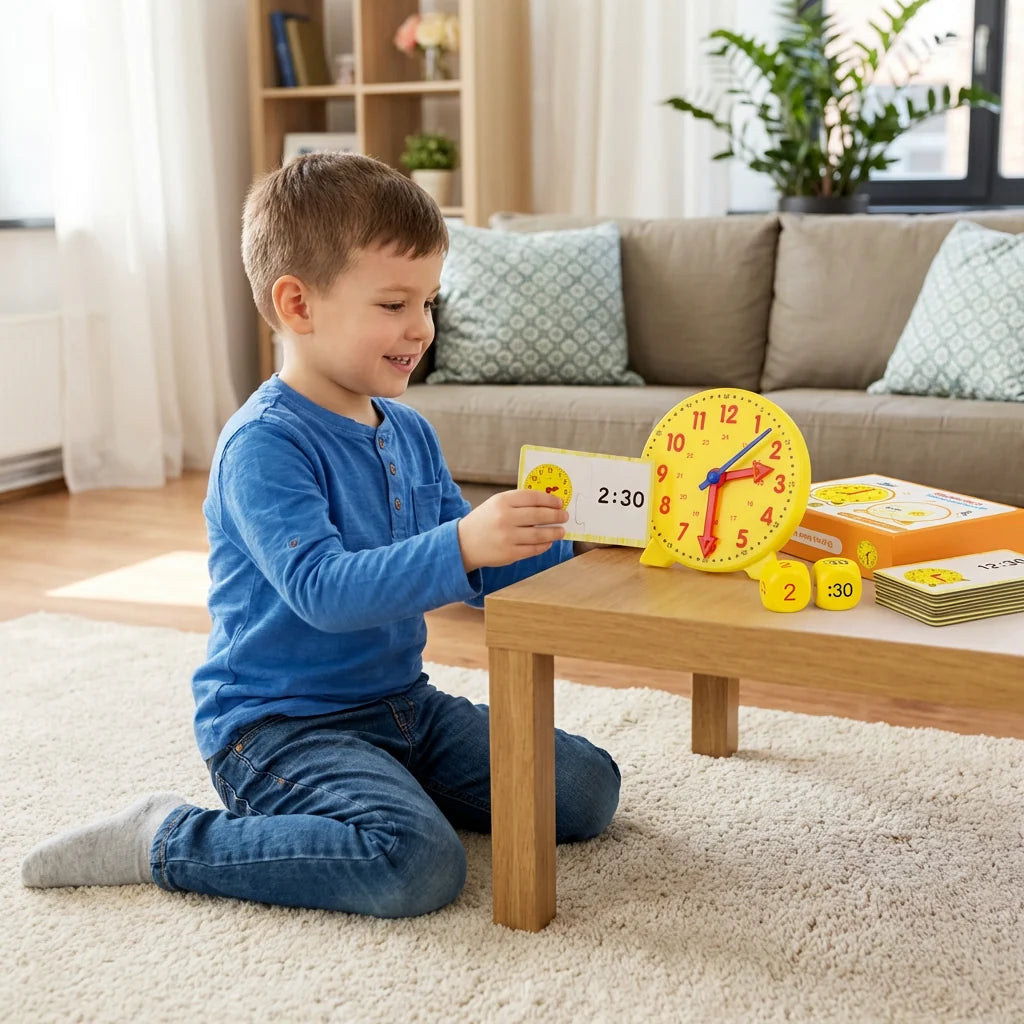 Kids Learning Clock Movable Hands & Dice Game