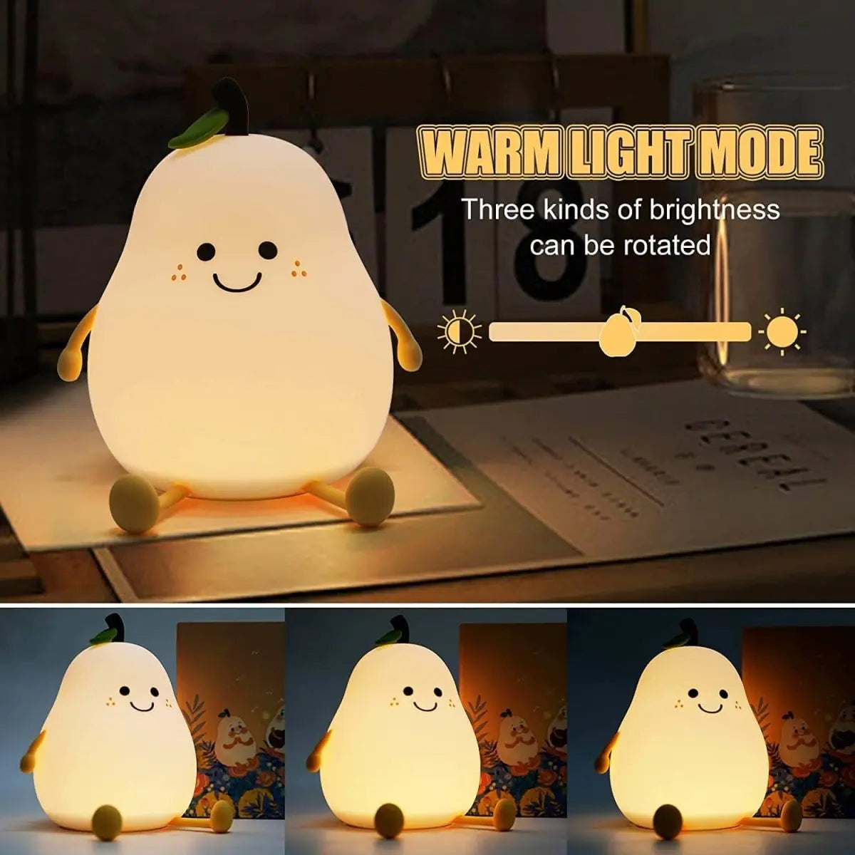 Kids Night Light Squishy Silicone Touch-Activated USB Rechargeable