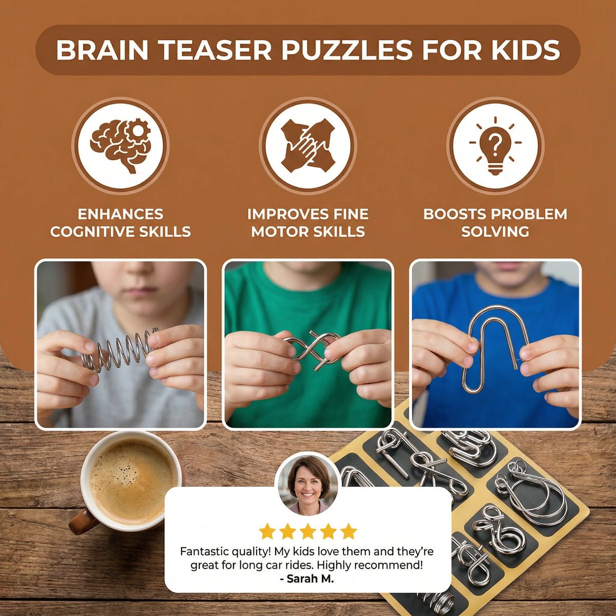 Kids Puzzle Set Metal 36 Piece Progressive Difficulty