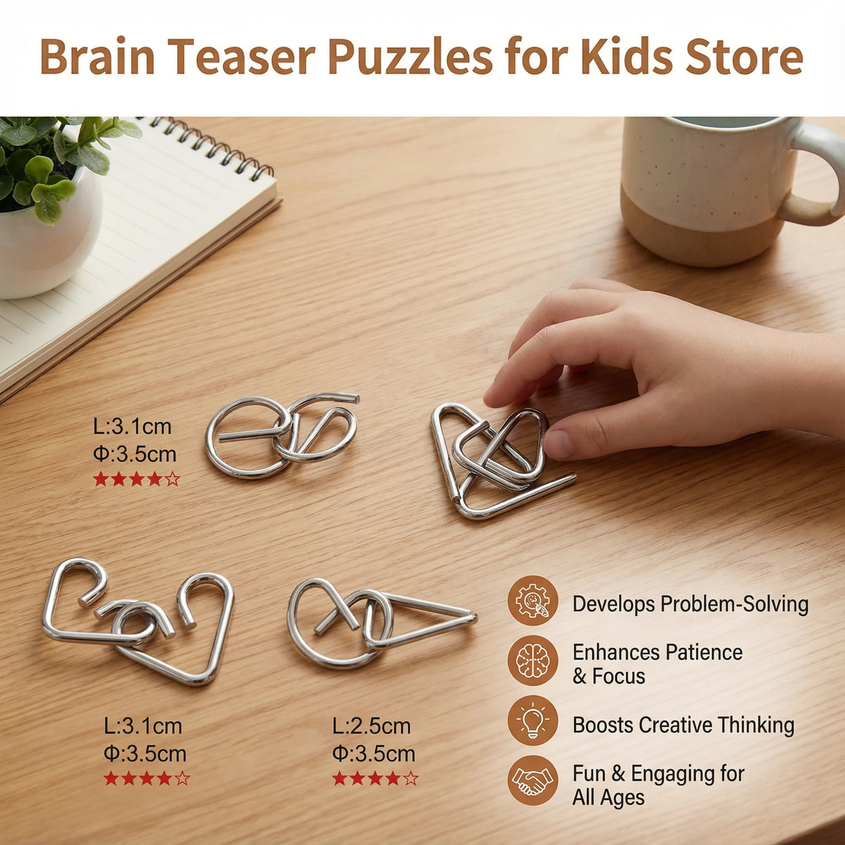 Kids Puzzle Set Metal 36 Piece Progressive Difficulty