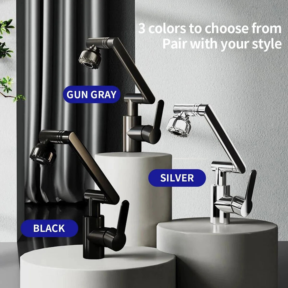 Kitchen Faucet 360° Adjustable Arm Dual Spray Modes