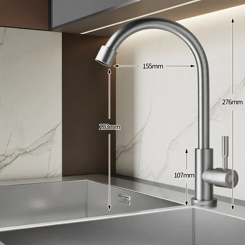 Kitchen Faucet High-Arc Ceramic Valve Rust-Resistant Finish