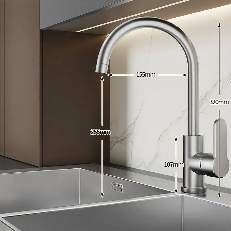 Kitchen Faucet High-Arc Ceramic Valve Rust-Resistant Finish