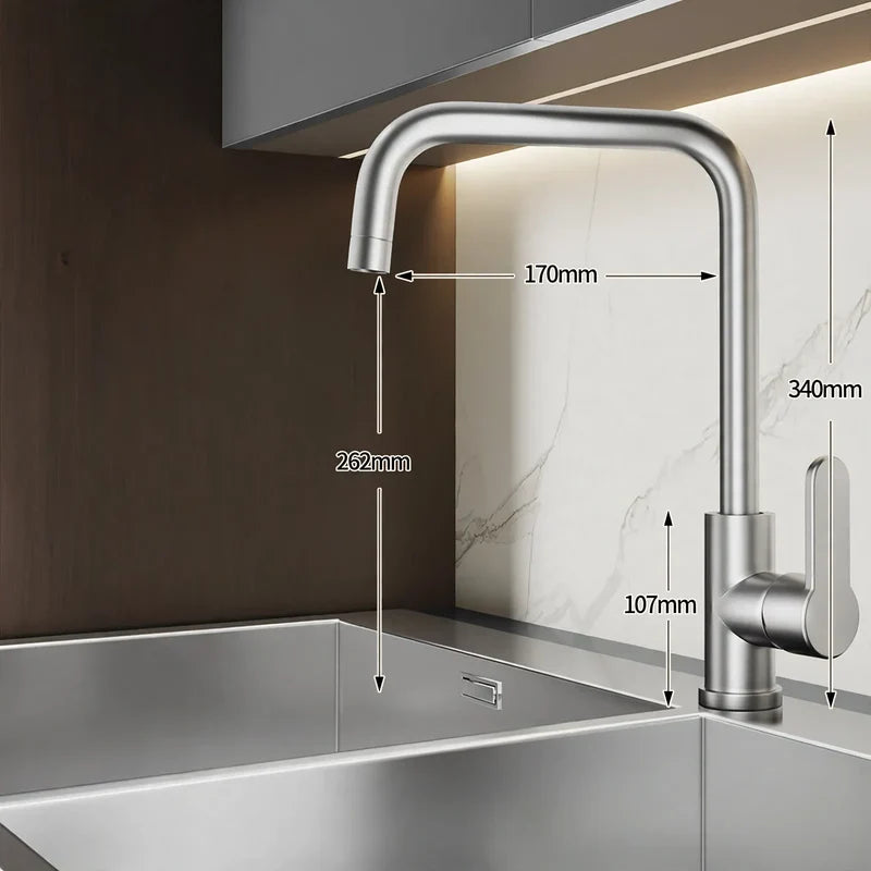 Kitchen Faucet High-Arc Ceramic Valve Rust-Resistant Finish