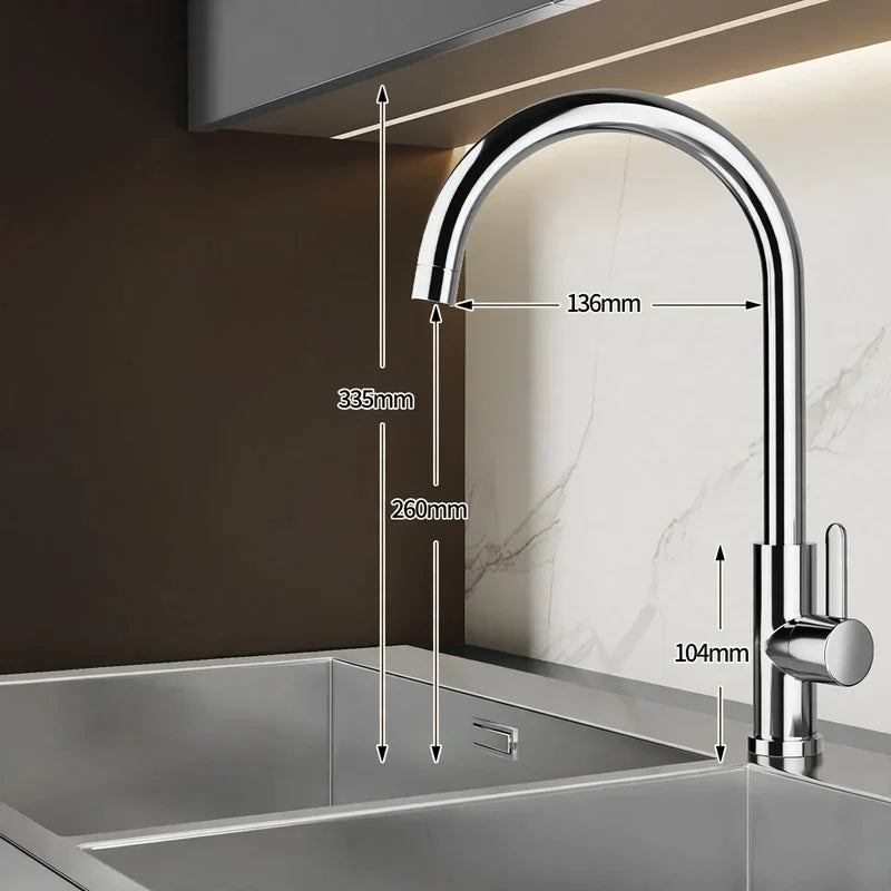 Kitchen Faucet High-Arc Ceramic Valve Rust-Resistant Finish