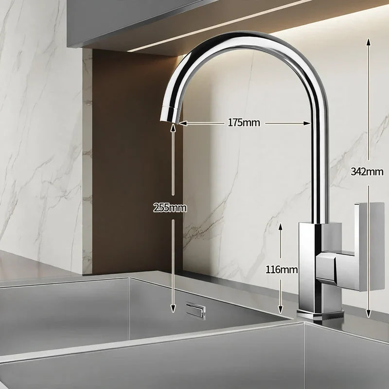 Kitchen Faucet High-Arc Ceramic Valve Rust-Resistant Finish
