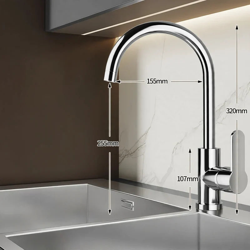 Kitchen Faucet High-Arc Ceramic Valve Rust-Resistant Finish